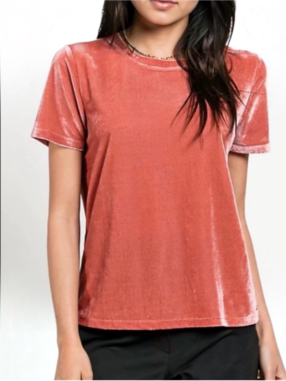 Volcom "Velour You In" Short Sleeve Velour Tee in Coral Size Small